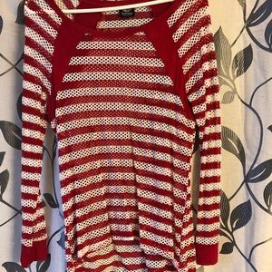 Red and white Bobeau top